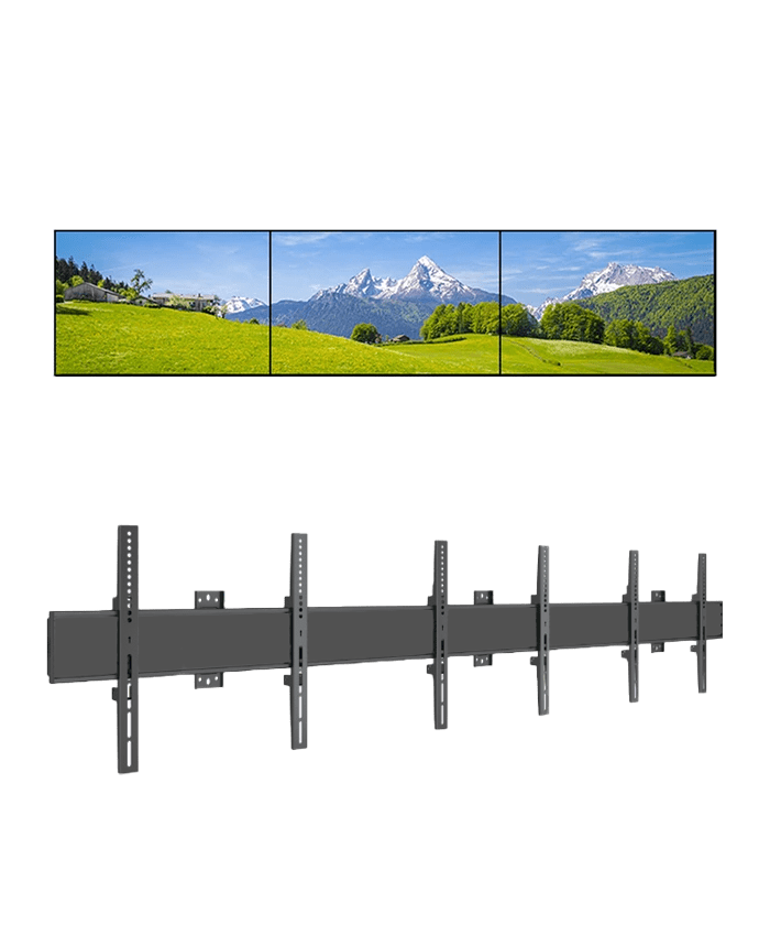 soporte video wall pared 3×1