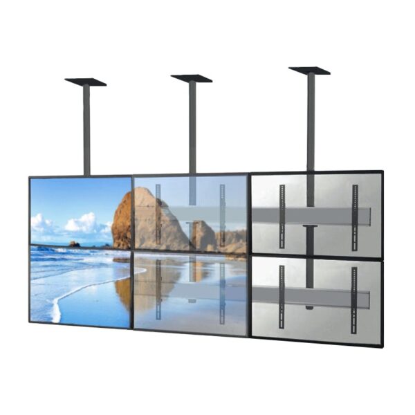 Rack video wall de techo 3x2